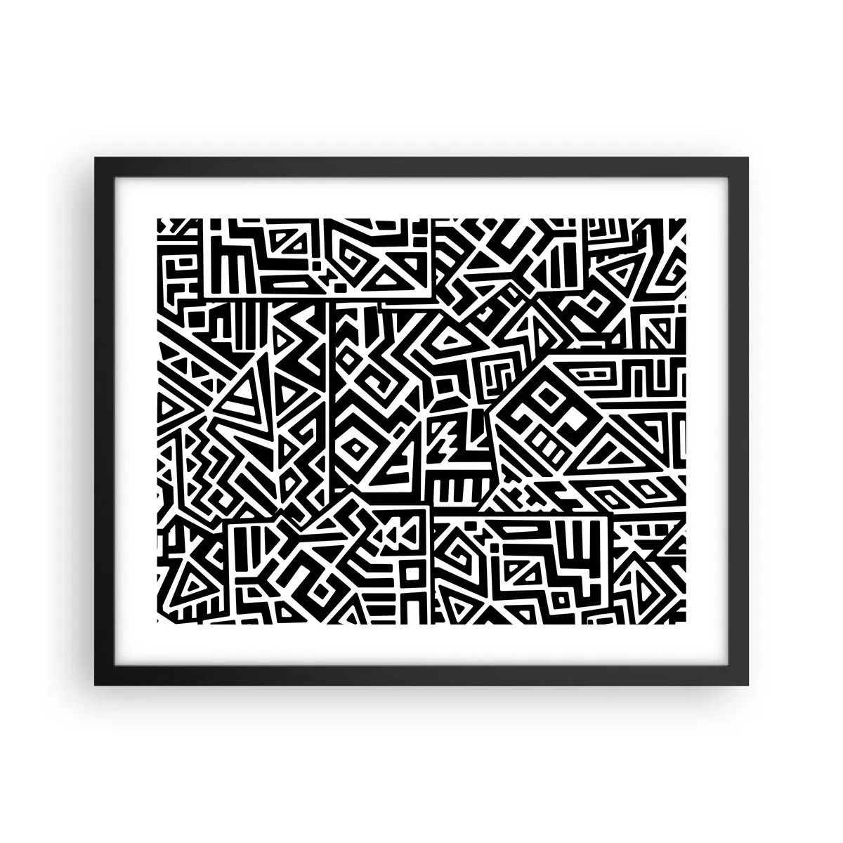 Plakat i sort ramme - Præcolumbiansk sammensætning - 50x40 cm
