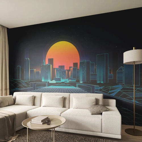 Fototapet Standard Eco - Vil du stadig gerne komme til den ægte vare? - Abstraktion, By, Sol - 400x280 cm