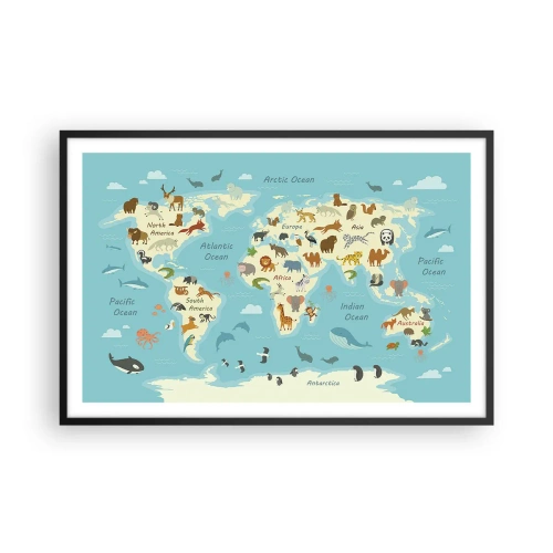 Plakat i sort ramme - Gode naboer - 91x61 cm