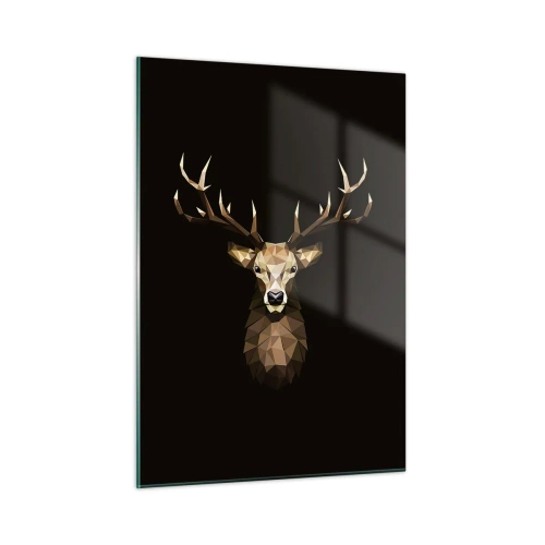 Billede på glas - Kubistisk hjort - 50x70 cm