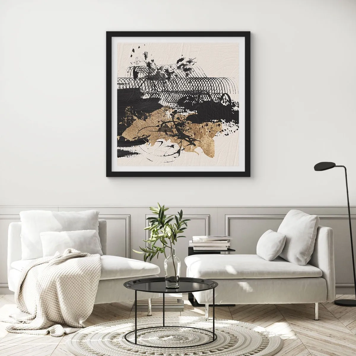Plakat i sort ramme - Komposition med lidenskab - 30x30 cm