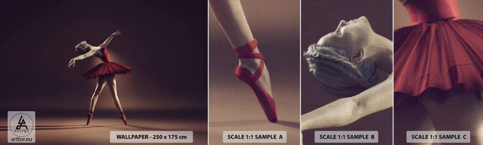 Prøve Fototapet Premium Canvas - Prima ballerina - Ballerina, Dans, Ballet - 100x30 cm