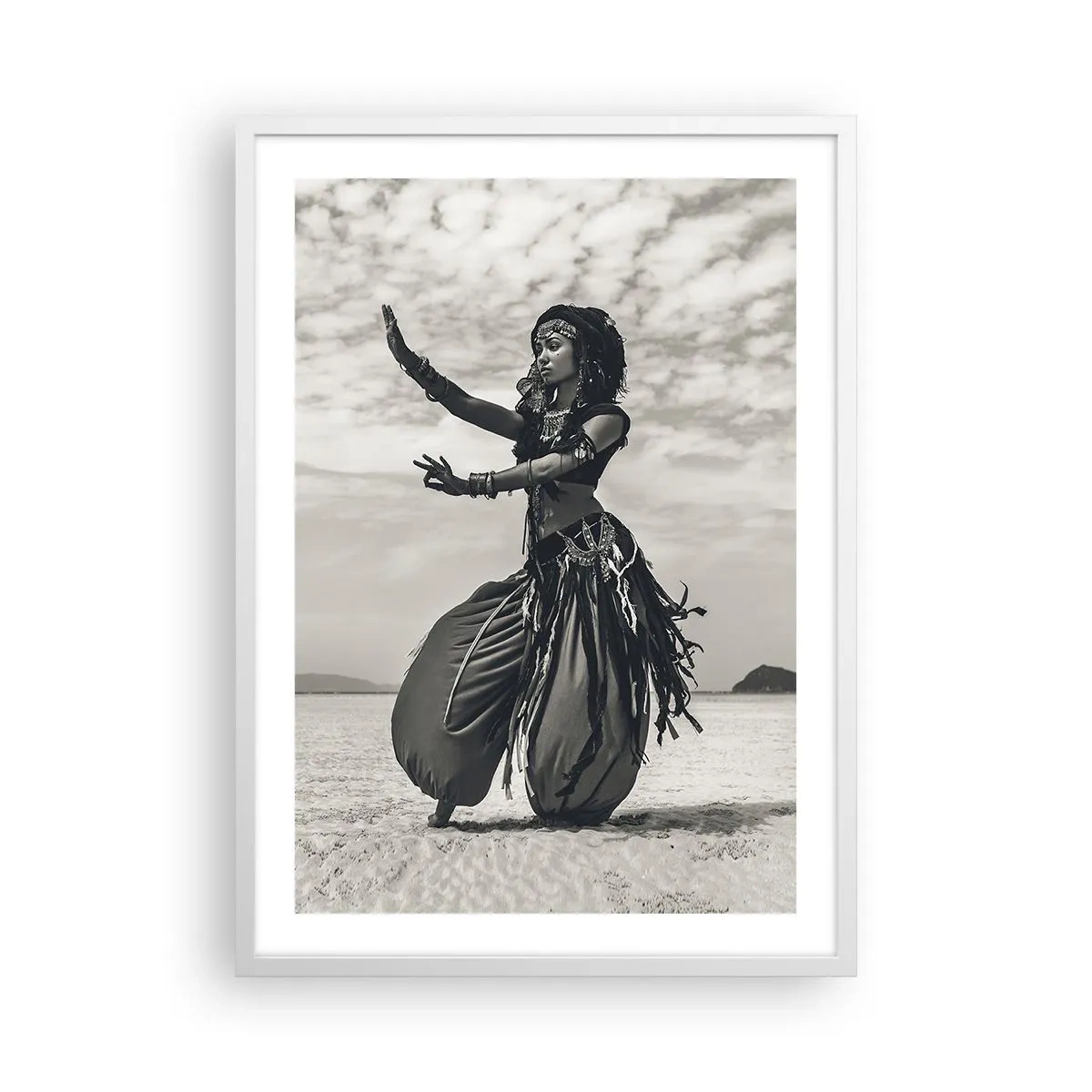 Plakat i hvid ramme - Dans på de sydlige øer - 50x70 cm