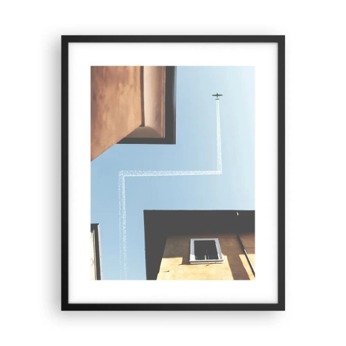 Plakat i sort ramme - Over den urbane labyrint - 40x50 cm