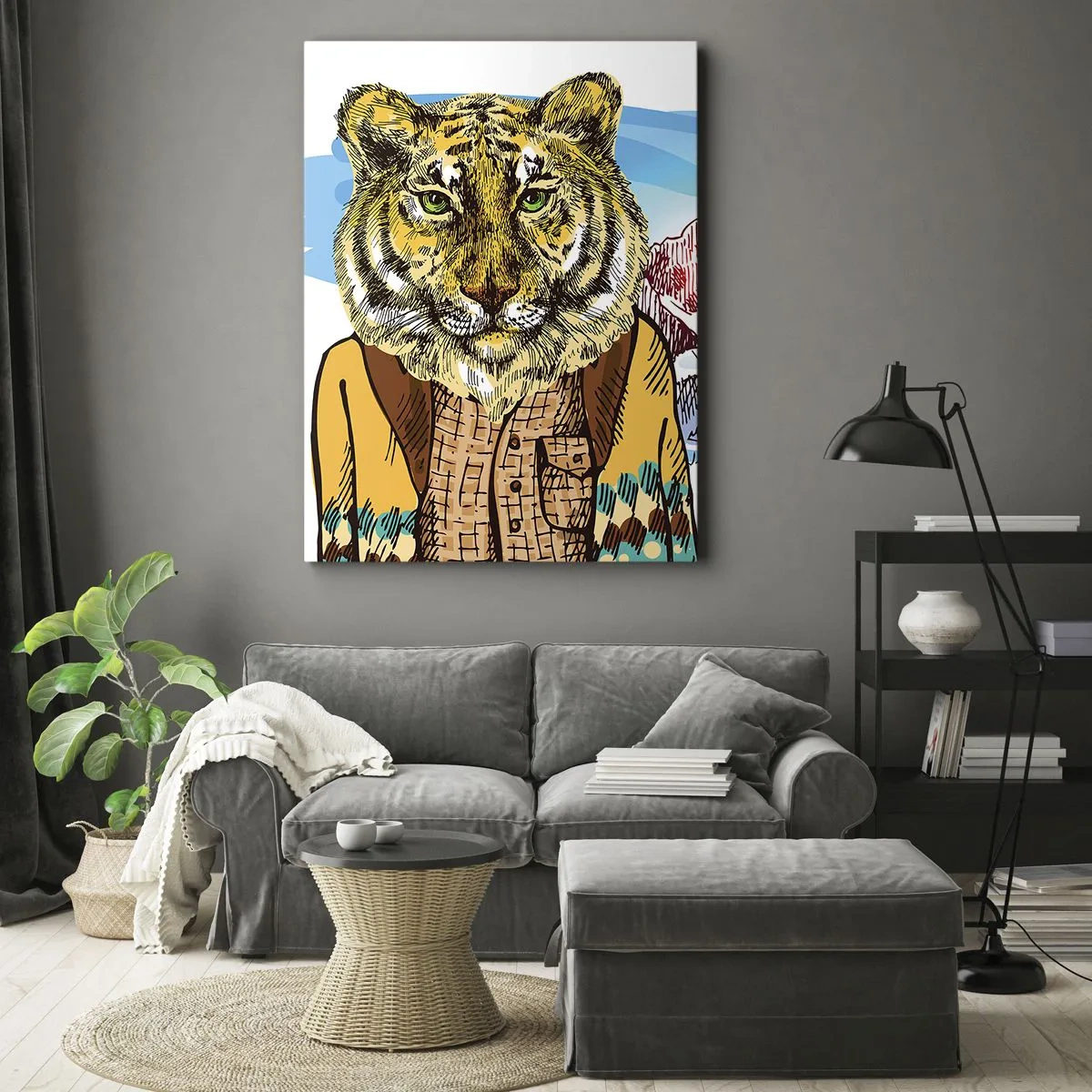 Lærredstryk - Billede på lærred - Ikke så vild som han er tegnet - 50x70 cm