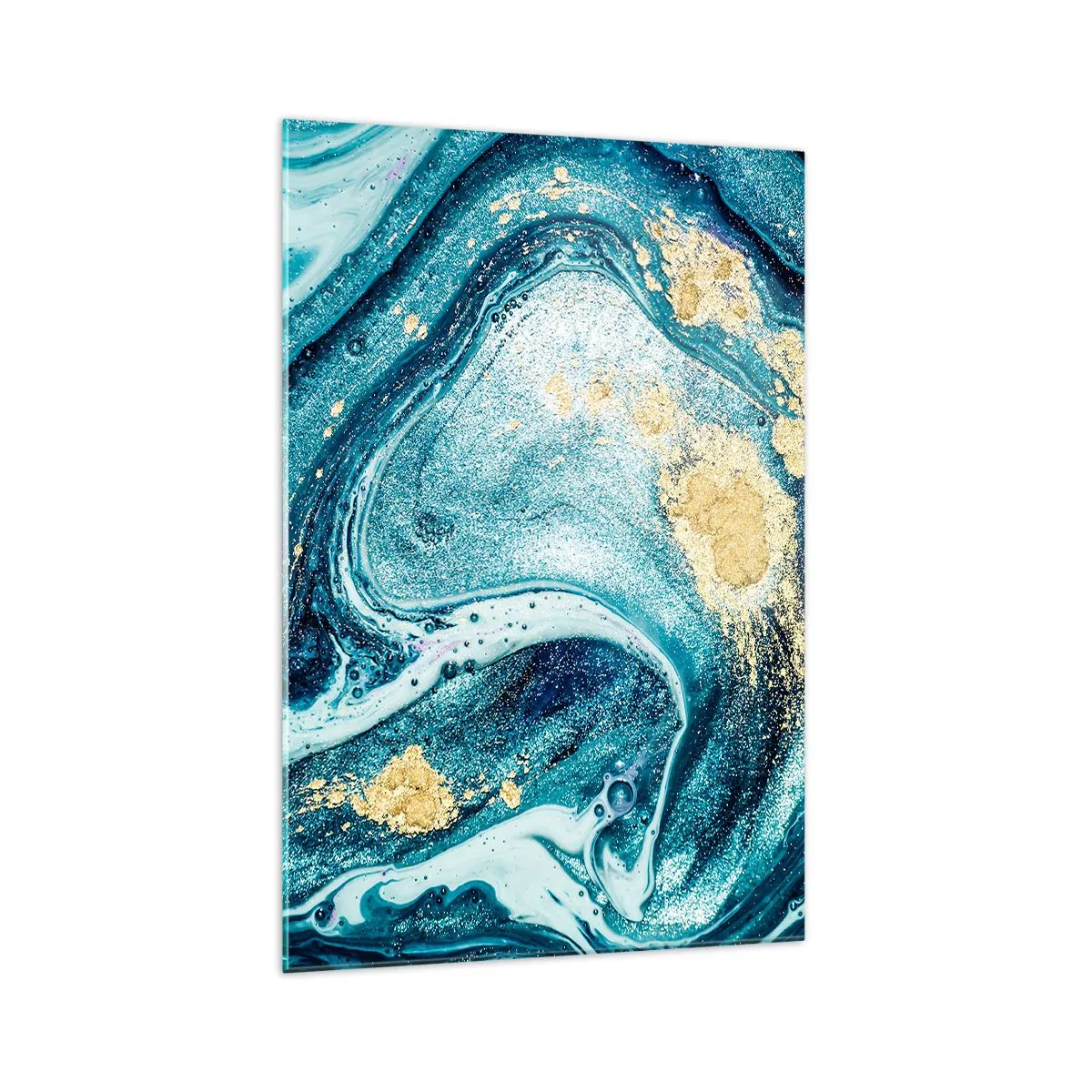 Billede på glas - Blå boblebad - 70x100 cm