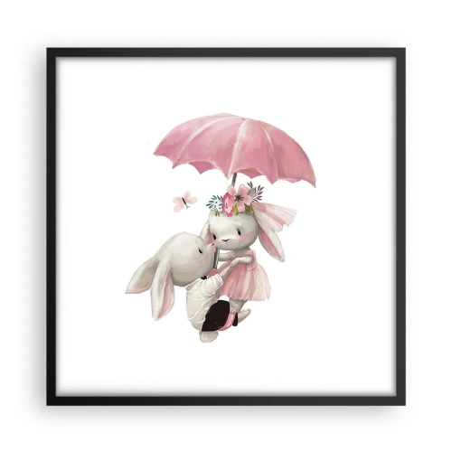 Plakat i sort ramme - Det er kærlighed - 50x50 cm