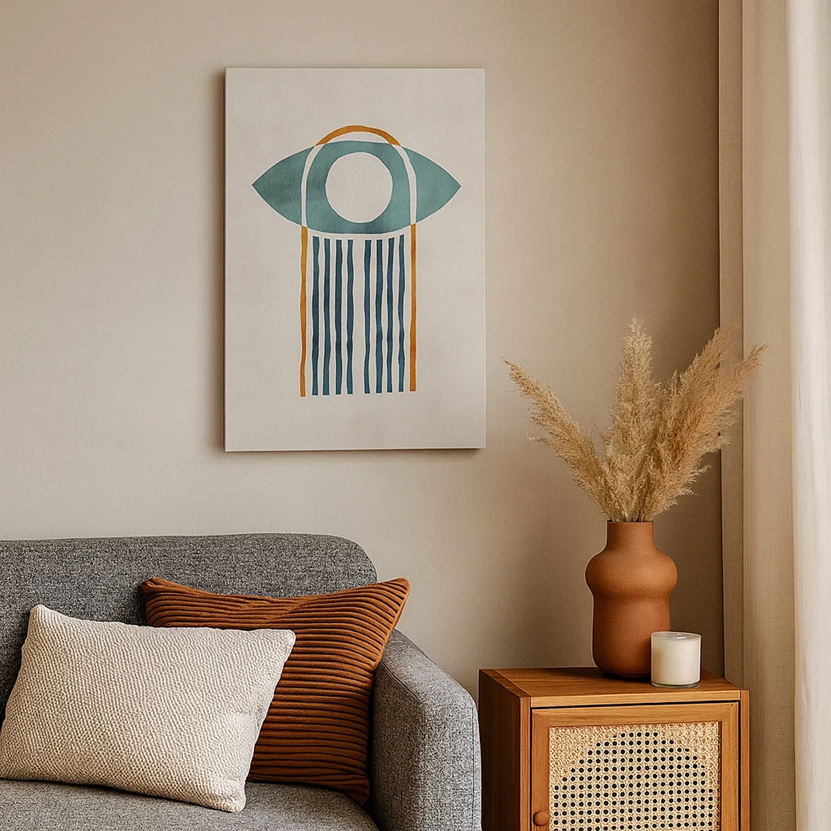 Lærredstryk - Billede på lærred - Tegn og ritualer - 50x70 cm