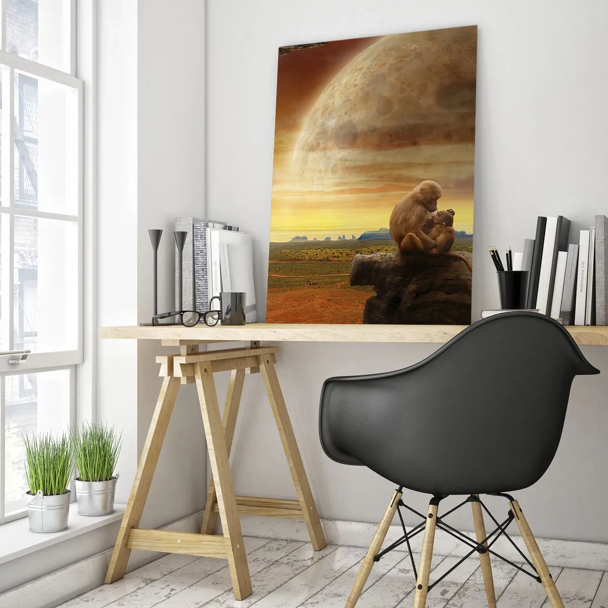 Billede på glas - Kærlighed overalt den samme - 80x120 cm