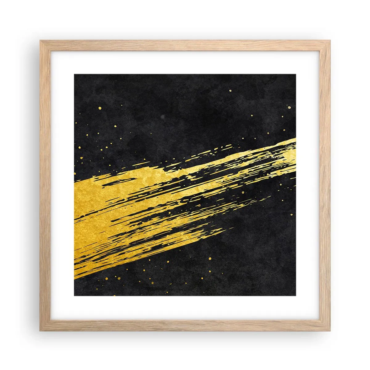 Plakat i ramme af lyst egetræ - Hop ind i hyperrummet - 40x40 cm