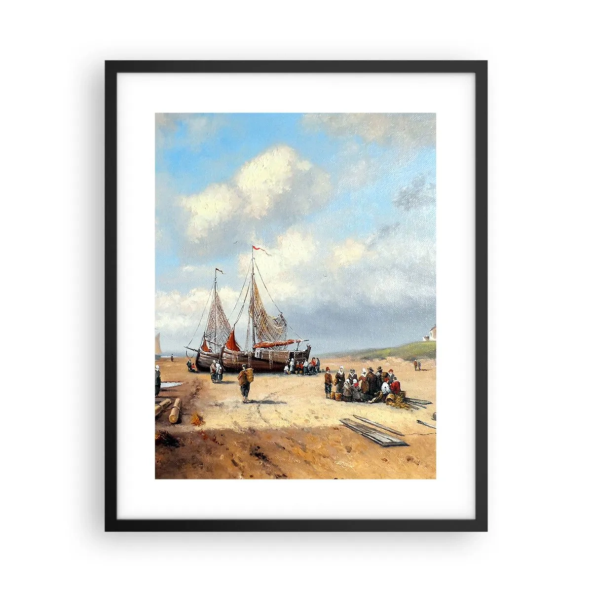 Plakat i sort ramme - Efter en vellykket fangst - 40x50 cm