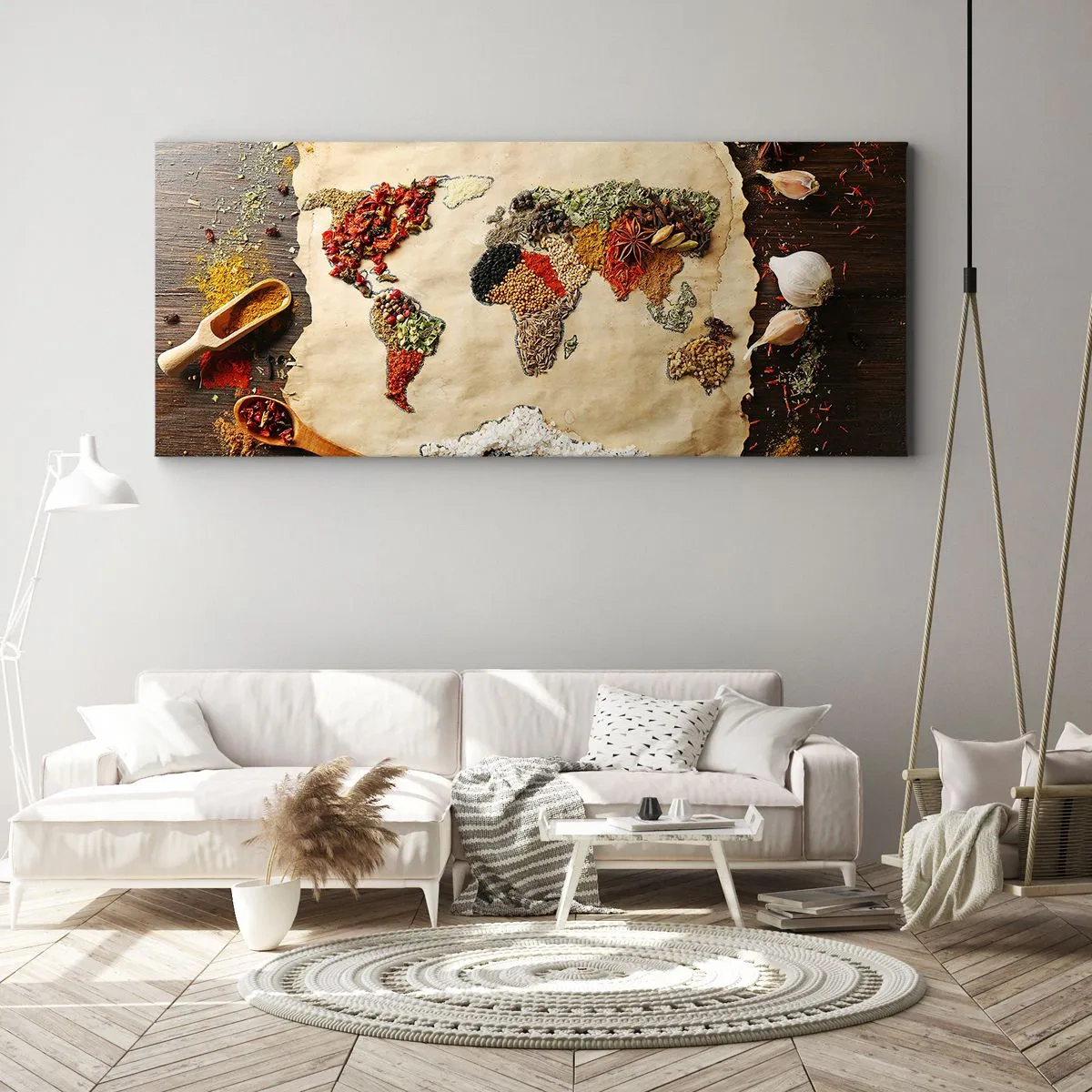 Lærredstryk - Billede på lærred - Alle verdens smage - 90x30 cm