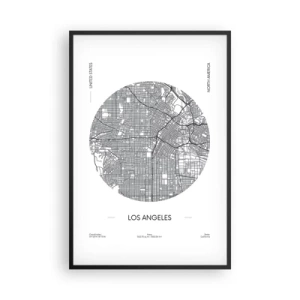 Plakat i sort ramme - Los Angeles' anatomi - 61x91 cm