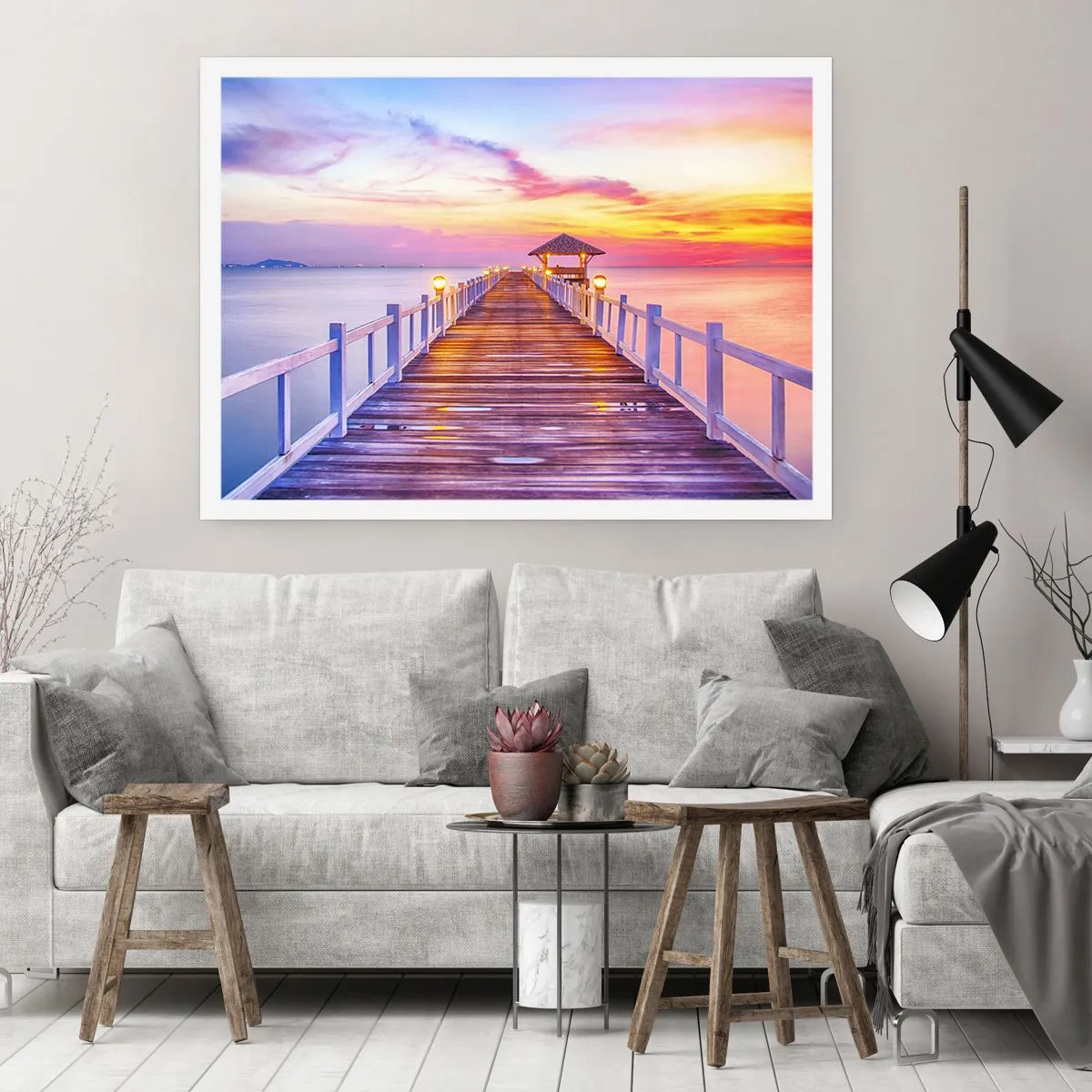 Plakat - Lilagylden stilhed om aftenen - 40x30 cm