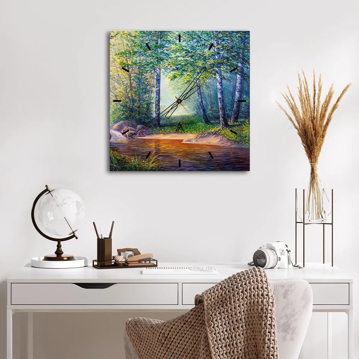 Vægur, Uret - Idylliske omgivelser - 30x30 cm