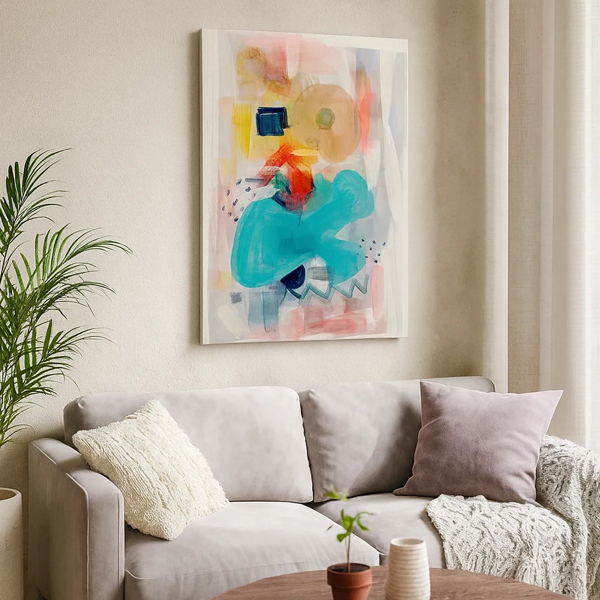 Lærredstryk - Billede på lærred - Et farverigt spil - 50x70 cm