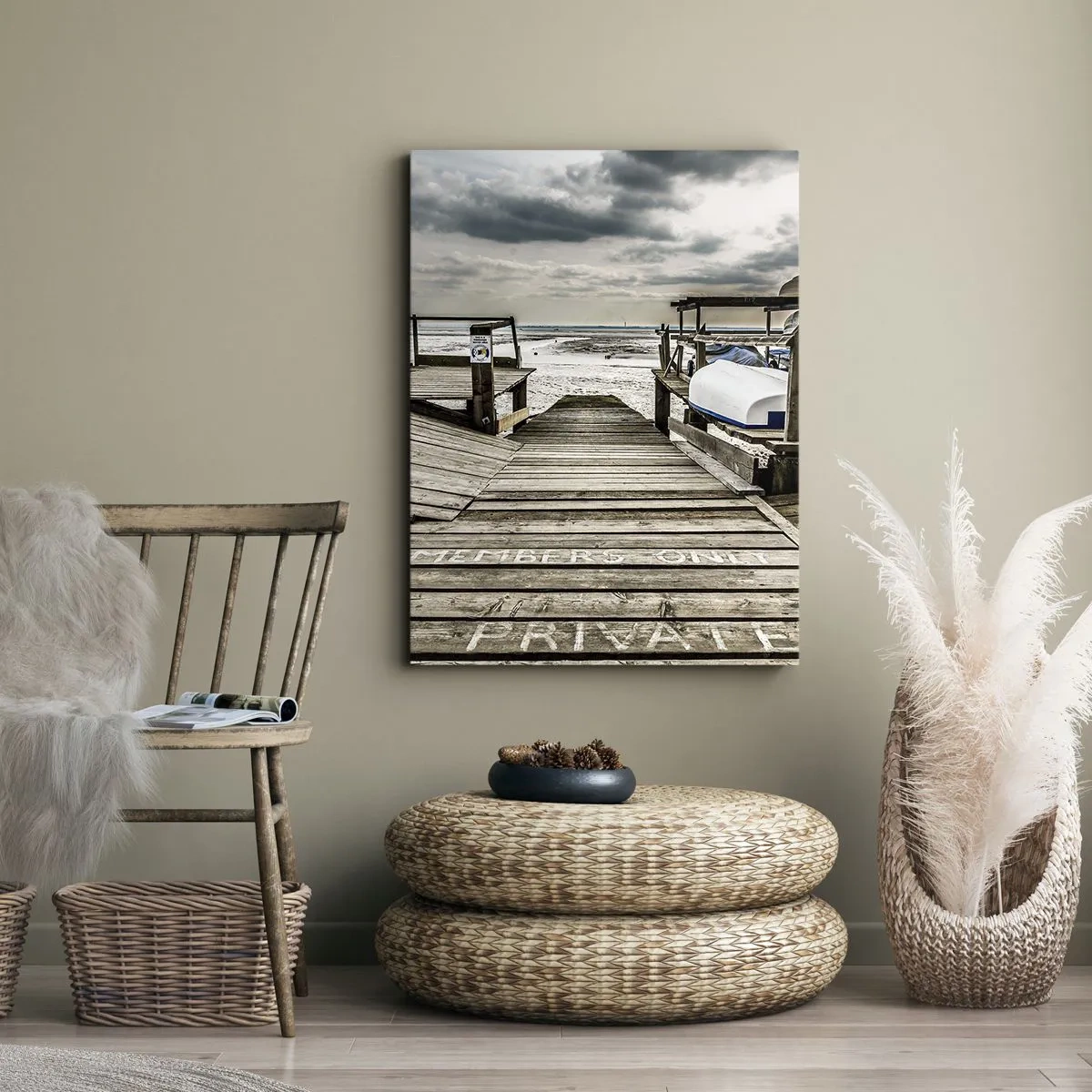 Lærredstryk - Billede på lærred - Stranden i nord - 70x100 cm