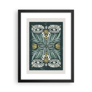 Plakat i sort ramme - Som en folkeudskæring - 30x40 cm