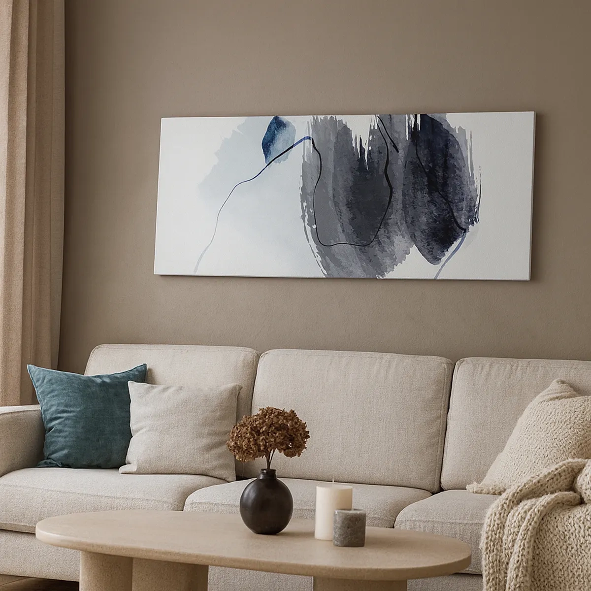 Lærredstryk - Billede på lærred - Intensitet og bevægelse - 30x30 cm