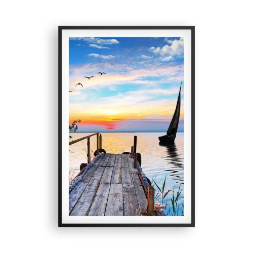 Plakat i sort ramme - Godaften - 61x91 cm