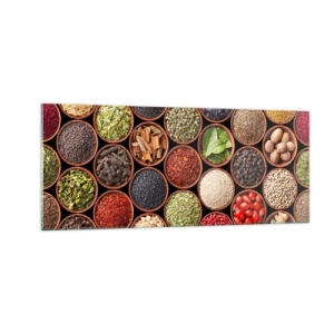 Billede på glas - Alle verdens smage - 100x40 cm