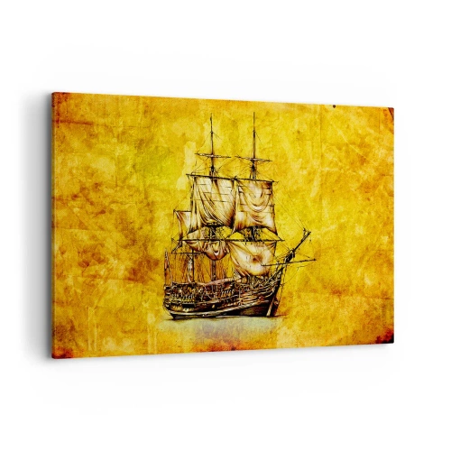 Lærredstryk - Billede på lærred - På vej til Tortuga! - 120x80 cm