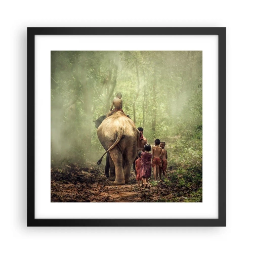 Plakat i sort ramme - Den nye Junglebog - 40x40 cm