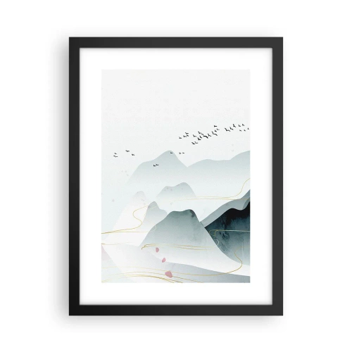 Plakat i sort ramme - Over toppene - 30x40 cm