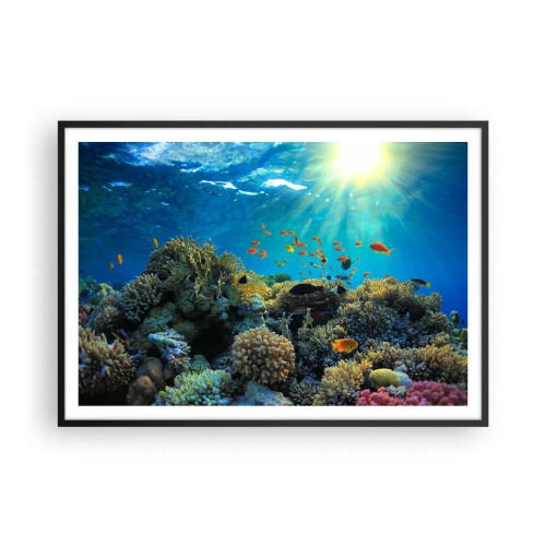 Plakat i sort ramme - Undervandsskatte - 100x70 cm