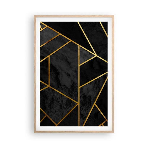 Plakat i ramme af lyst egetræ - Mørke og lys - 61x91 cm