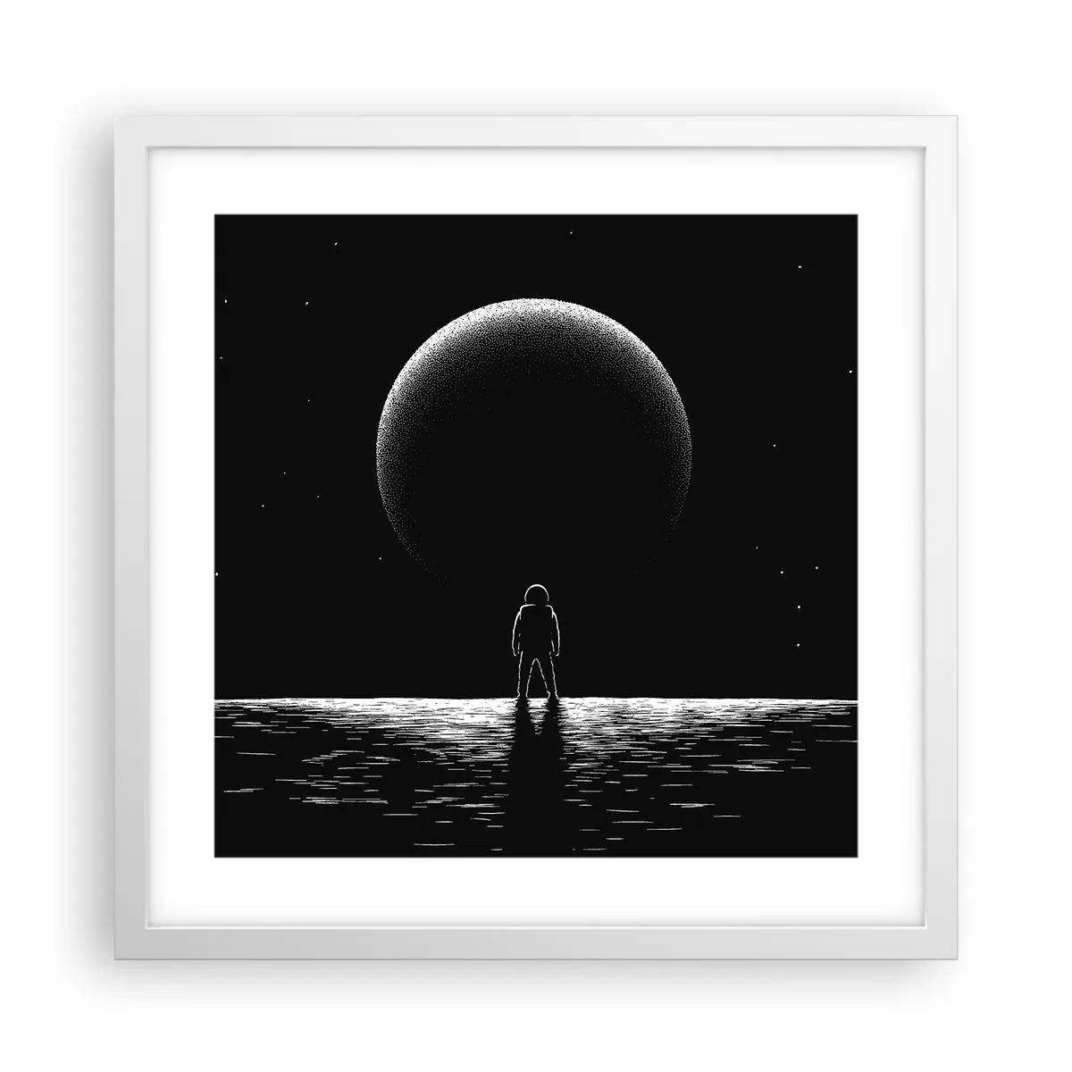 Plakat i hvid ramme - Ansigt til ansigt - 40x40 cm