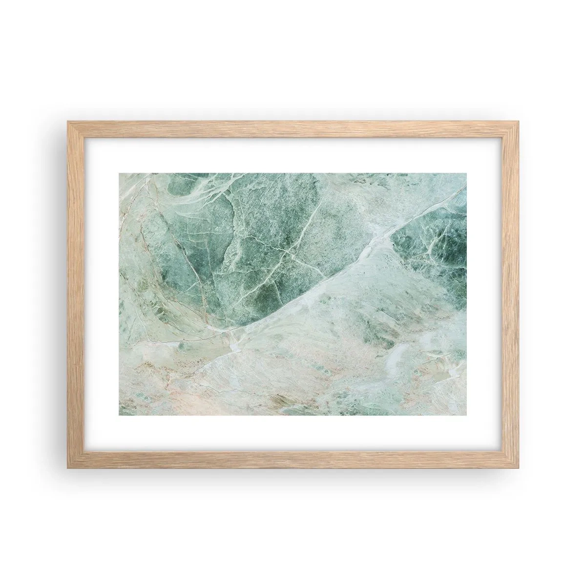 Plakat i ramme af lyst egetræ - Den ædle kølighed af sten - 40x30 cm