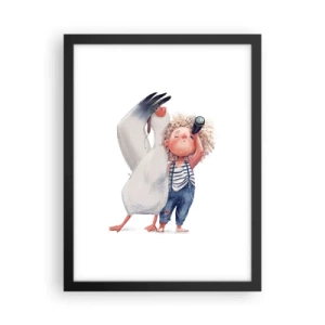 Plakat i sort ramme - En plan for en fantastisk rejse - 30x40 cm