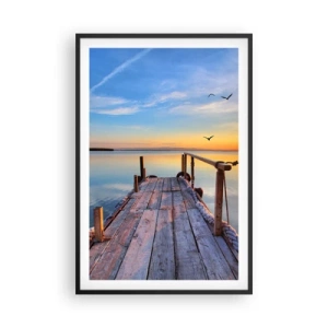 Plakat i sort ramme - Går fremad mod solen - 61x91 cm