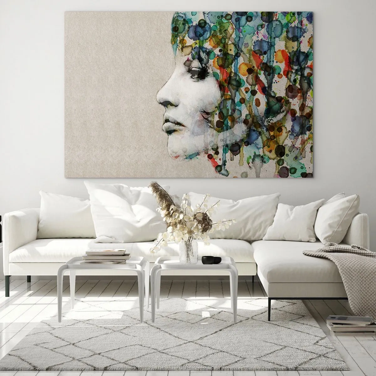 Billede på glas - Hun kom ud af den grå - 100x70 cm