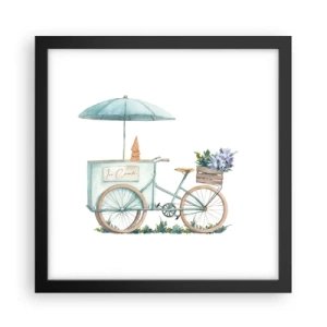 Plakat i sort ramme - Sødt minde om sommeren - 30x30 cm