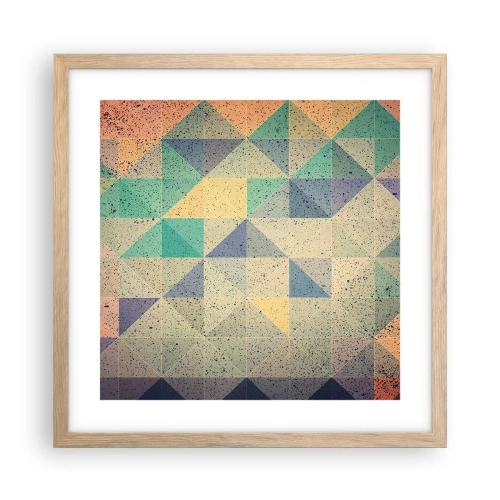 Plakat i ramme af lyst egetræ - Republikken trekanter - 40x40 cm