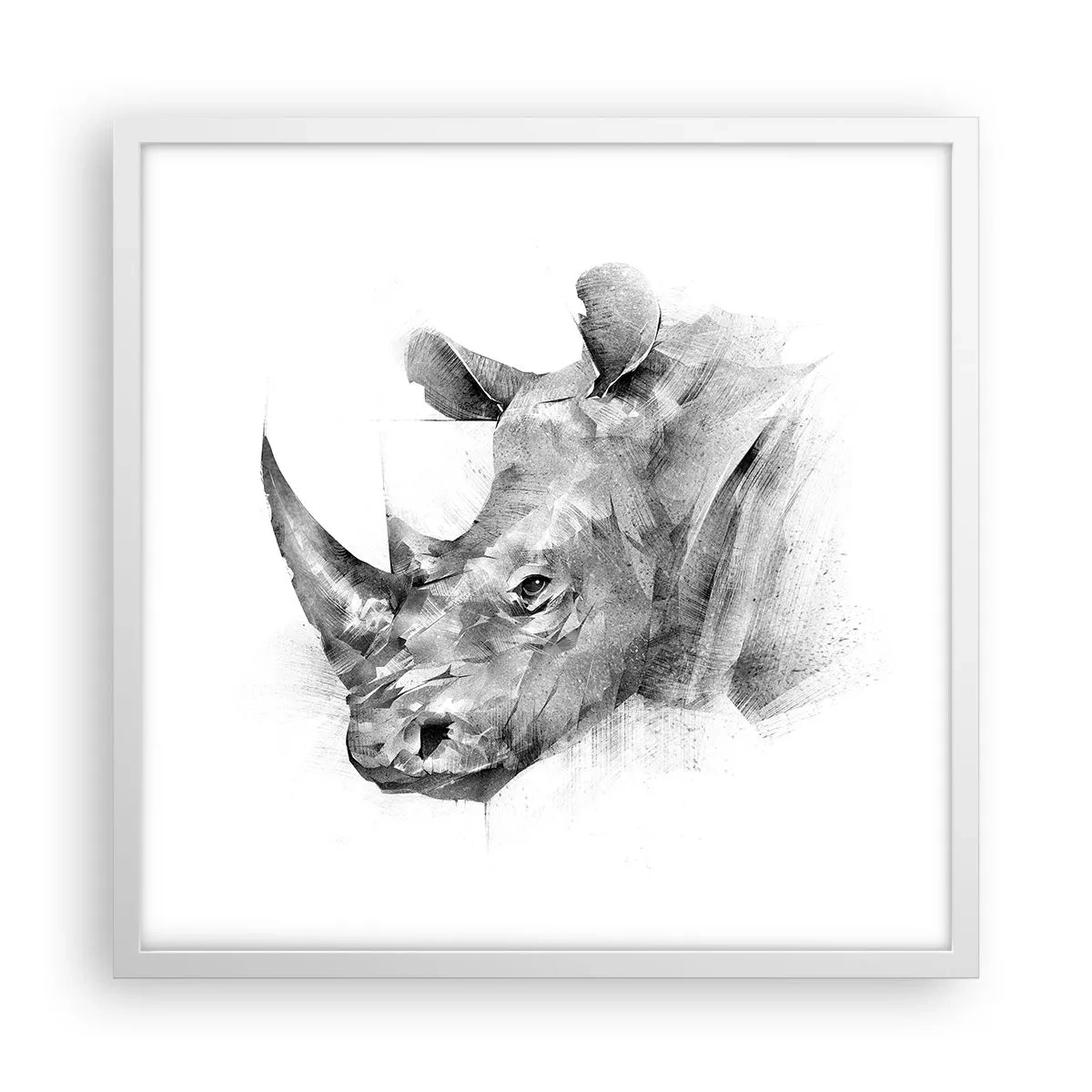 Plakat i hvid ramme - Afrikansk portræt - 50x50 cm