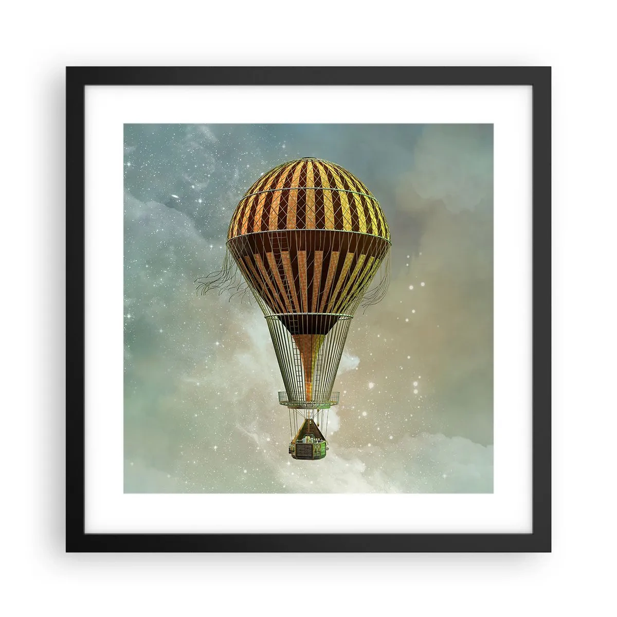 Plakat i sort ramme - Banebrydende flyvninger - 40x40 cm