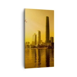 Lærredstryk - Billede på lærred - Gylden by - 55x100 cm