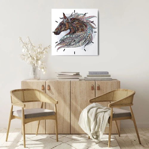 Vægur, Uret - Den keltiske krigers hest - 30x30 cm