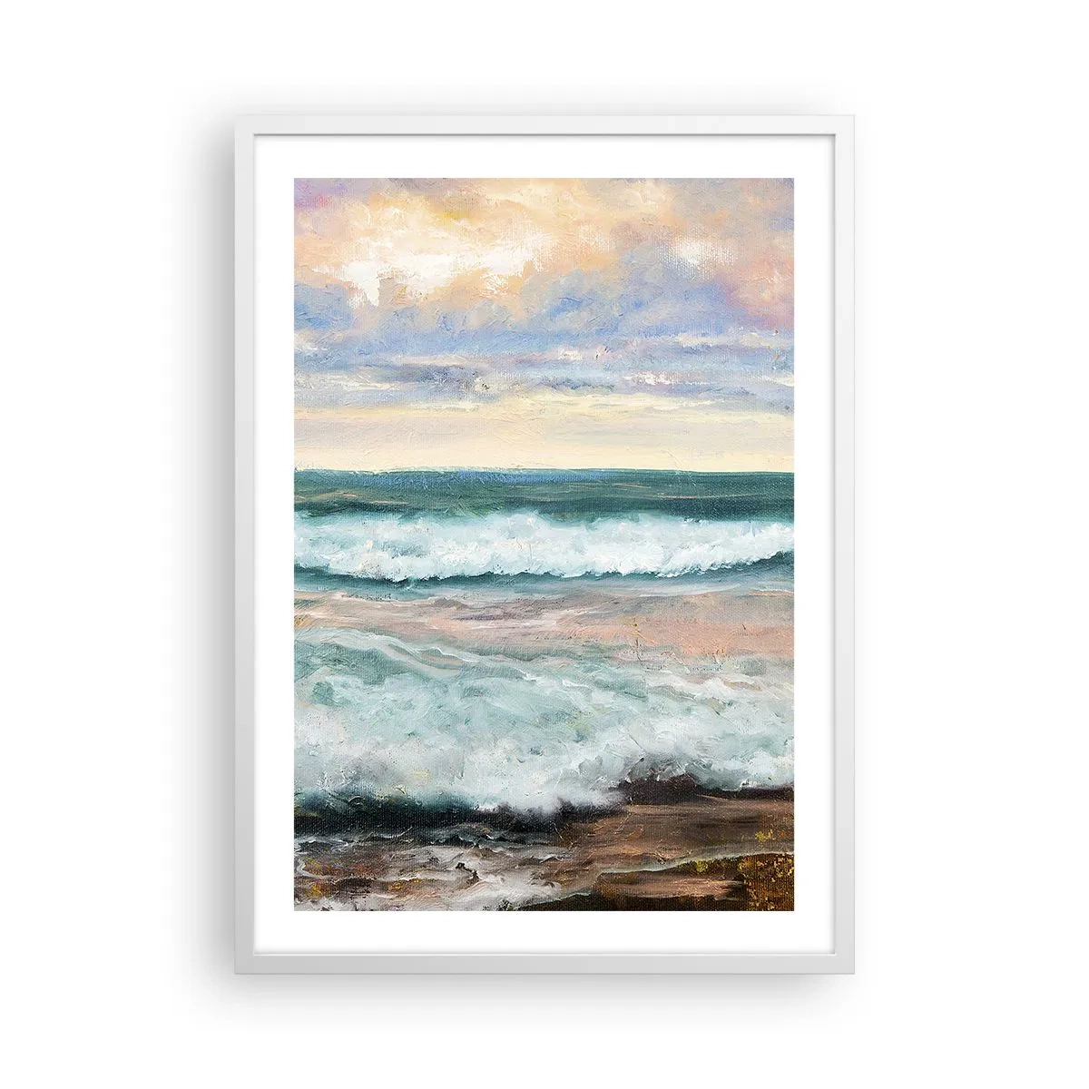 Plakat i hvid ramme - Her vil du glatte din sjæl - 50x70 cm