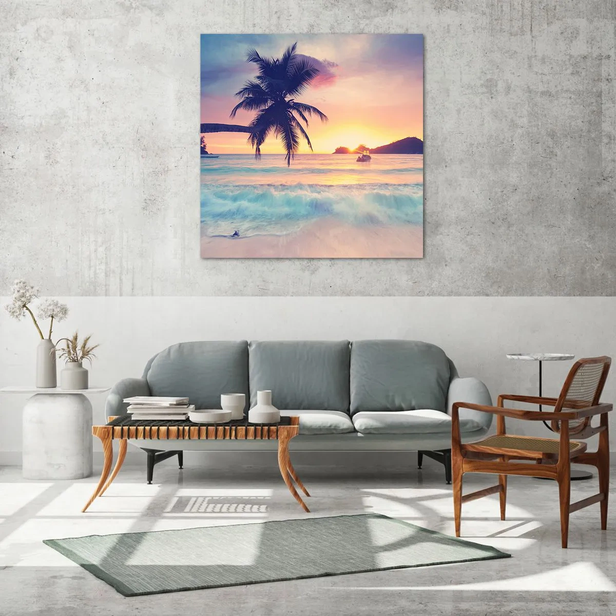 Billede på glas - En aften i bugten - 60x60 cm