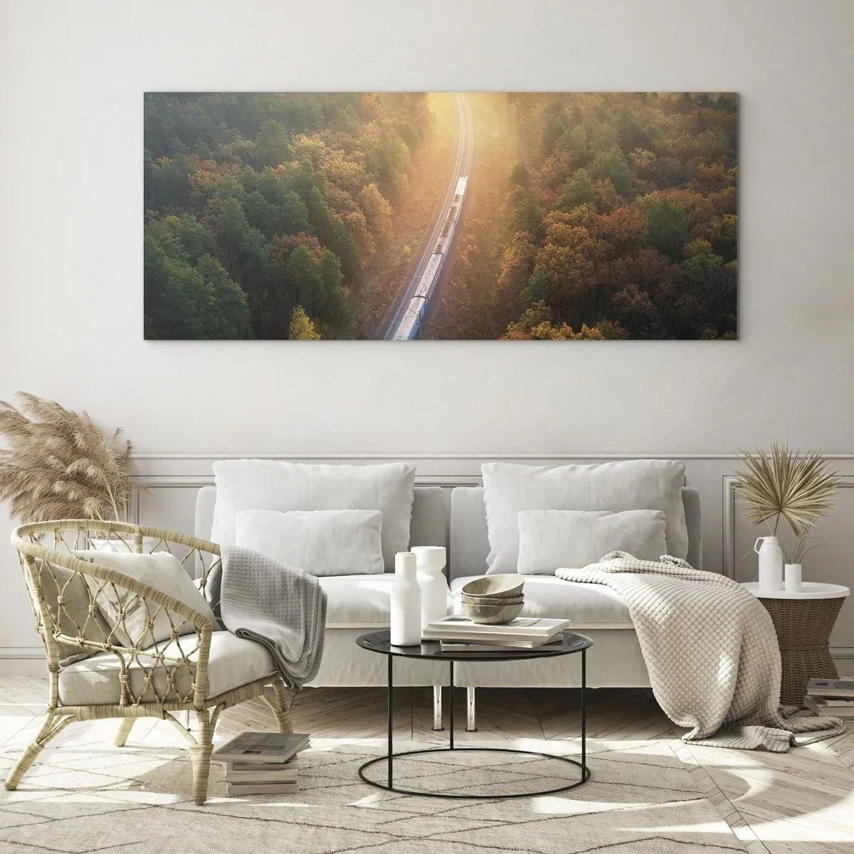 Billede på glas - Efterårsrejse - 100x40 cm