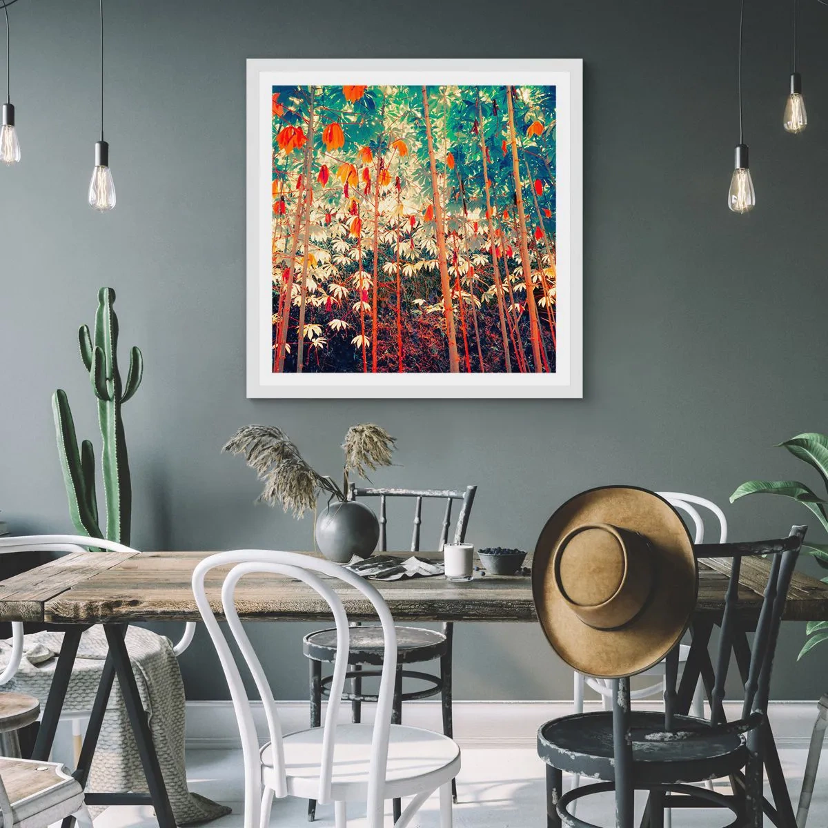 Plakat i hvid ramme - Bladenes hemmelige liv - 30x30 cm