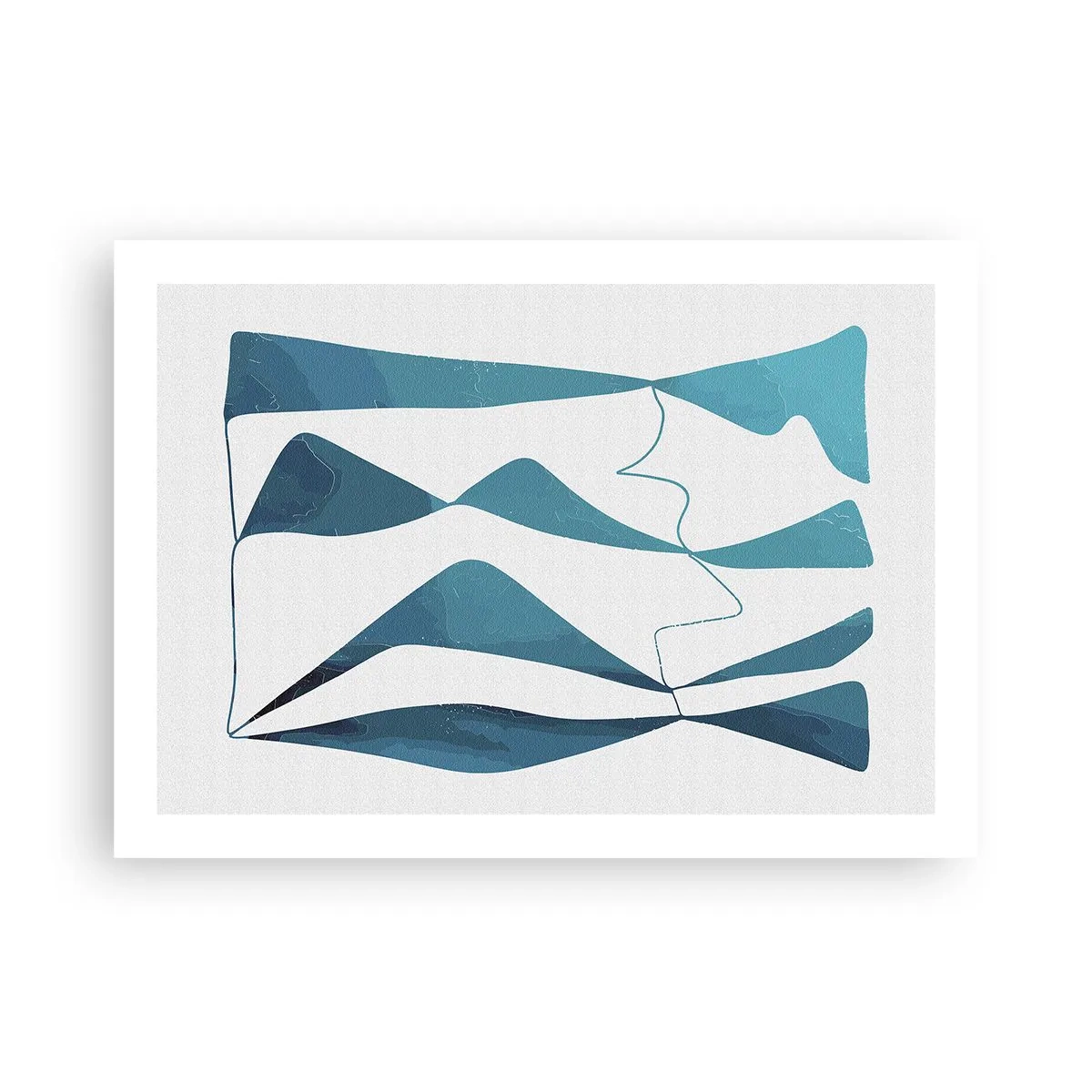 Plakat - Abstraktion: en turkis sammensætning - 70x50 cm