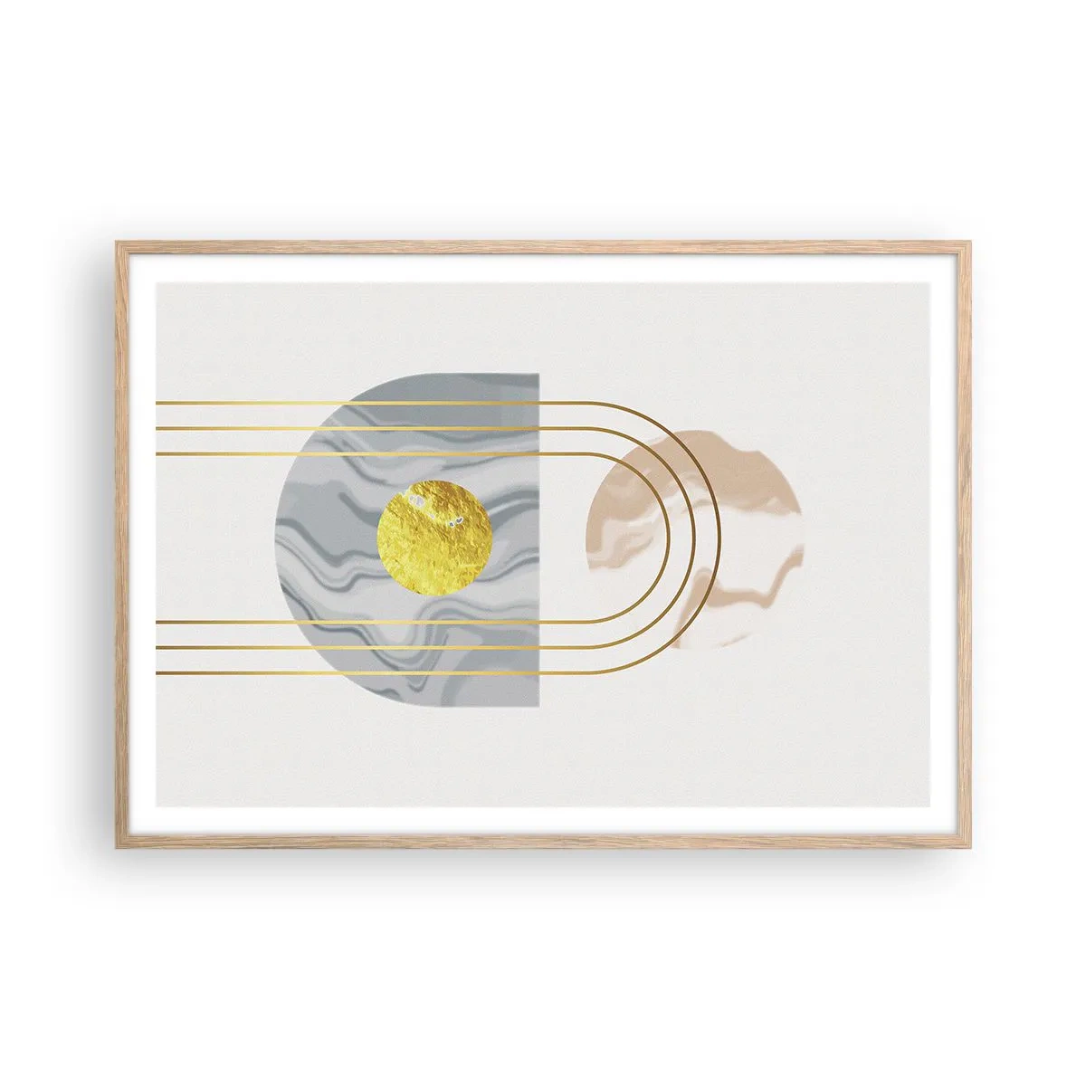 Plakat i ramme af lyst egetræ - Lysstyrke og udstråling - 100x70 cm