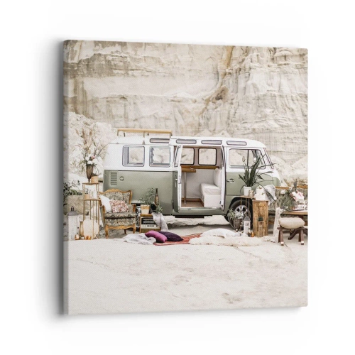 Lærredstryk - Billede på lærred - Tid til at starte rejsen - 40x40 cm