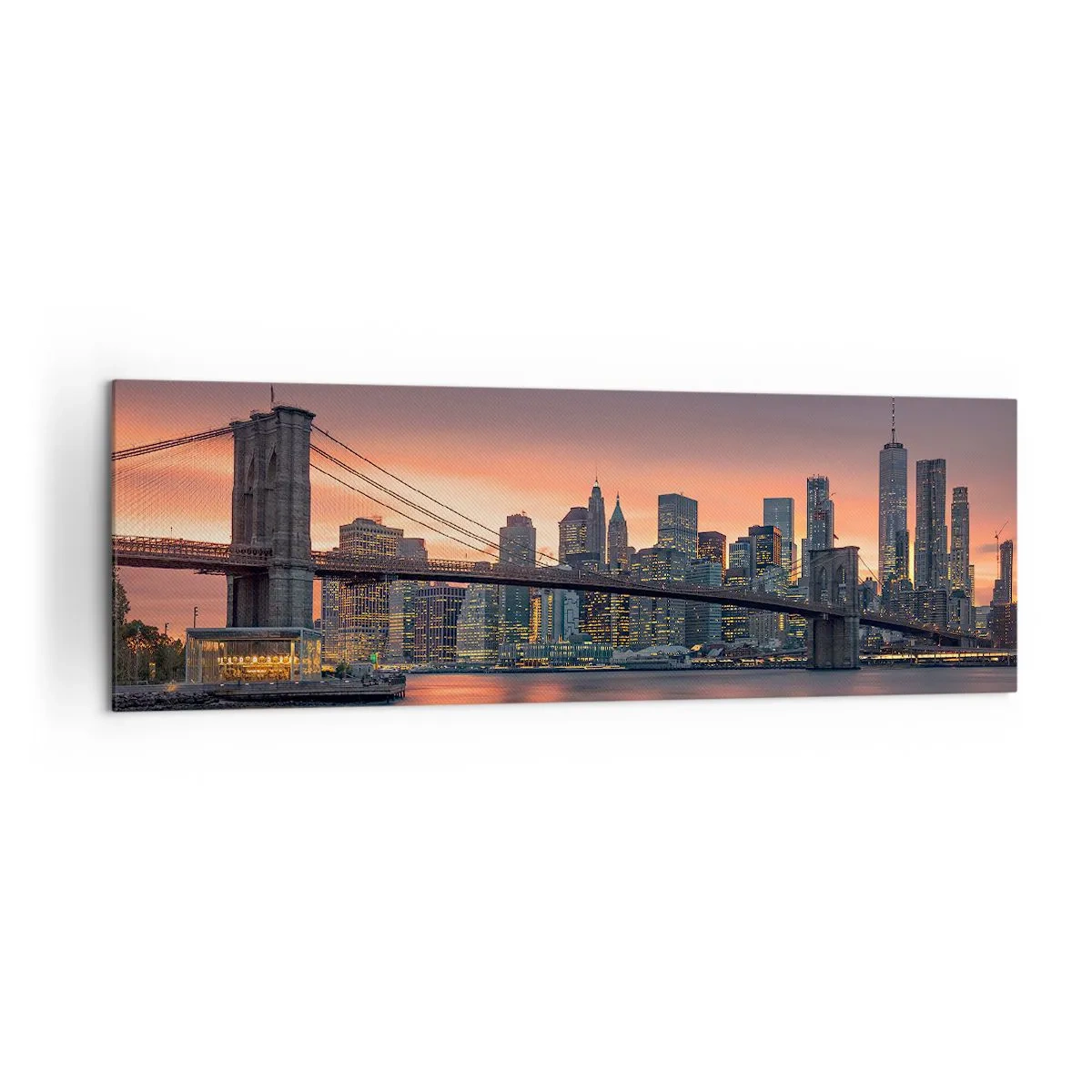 Lærredstryk - Billede på lærred - Sænket i lilla stilhed - 160x50 cm