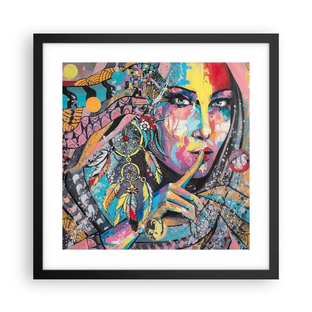 Plakat i sort ramme - Vær tavs, indtil du forstår - 40x40 cm